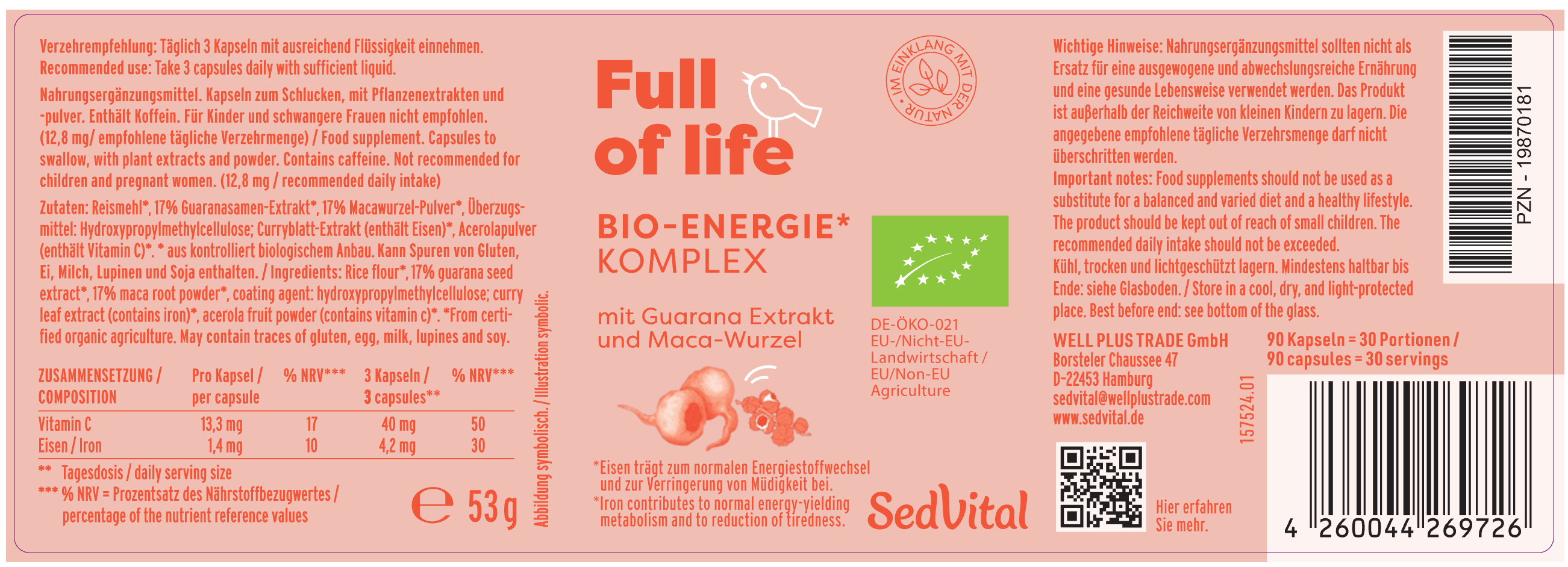 Full of Life Bio Energie Komplex 90 Kapseln